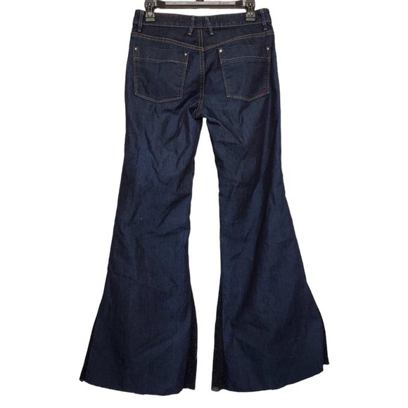 Lileth Couture Banana Republic Denim Lace & Mesh Jeans Pants One of a Kind - Picture 5 of 11